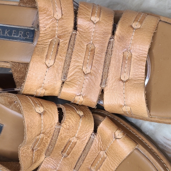 Vintage Bakers tan leather platform sandal 7.5 boho 70s style - Picture 5 of 8